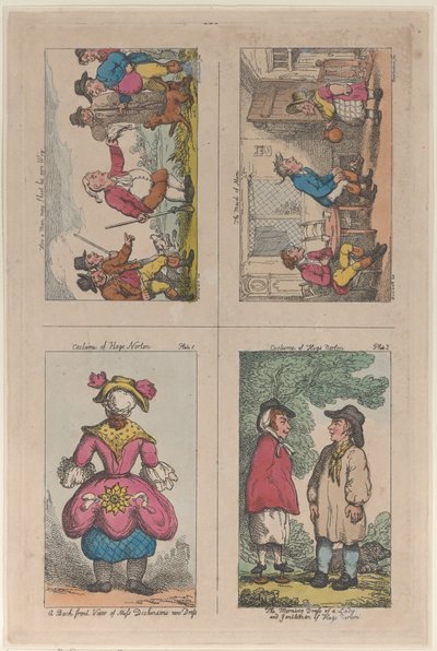 زي الخنازير نورتون ، كيف يمكن للرجل أن يطلق شعر مستعاره الخاص ، وخادمة ميم ، 1809 ، 1809. بواسطة توماس رولاندسون