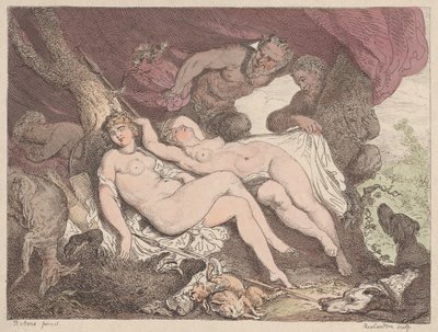 ديانا وحورياتها تجسس عليها الساتير ، 1790-1799 ، 1790-1799. بواسطة توماس رولاندسون