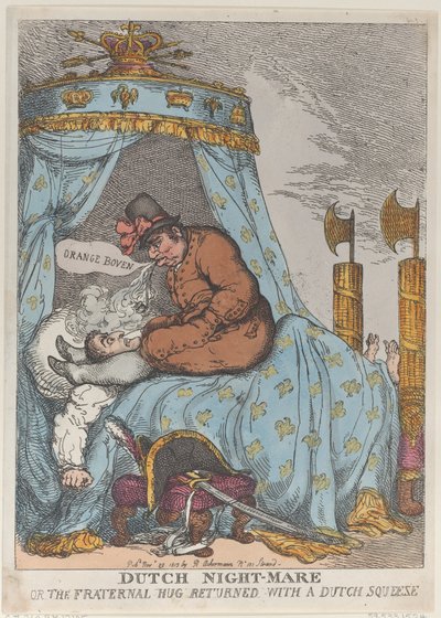 عاد Dutch Night-Mare أو العناق الأخوي بضغط هولندي ، نوفمبر ... ، 30 نوفمبر 1813. بواسطة توماس رولاندسون