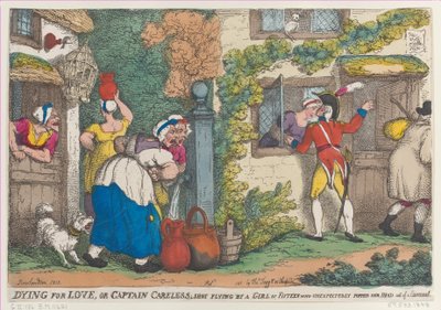 Dying for Love ، أو Captain Careless ، أطلق عليها الرصاص فتاة في الخامسة عشر من عمرها ظهرت فجأة ... ، 1810. بواسطة توماس رولاندسون