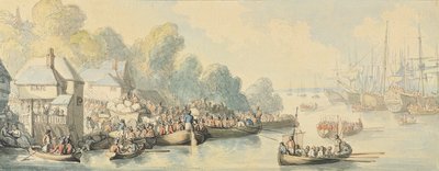 انطلق في ساوثامبتون في 20 يونيو بعد عمل اللورد هاو - الإصدار B ، c.1794 (مرحاض بالقلم والحبر فوق الجرافيت على ورق منسوج) بواسطة توماس رولاندسون