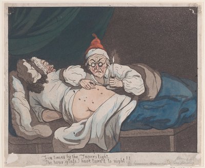خمس مرات بضوء Taper ، الساعة الزجاجية التي استدرت بها إلى الليل! ، 1793. ، 1793. بواسطة توماس رولاندسون