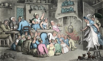 صيد النعال ، رسم توضيحي من "نائب ويكفيلد" بقلم أوليفر غولدسميث ، حانة. أكرمان ، 1817 (نقش يدوي) بواسطة توماس رولاندسون