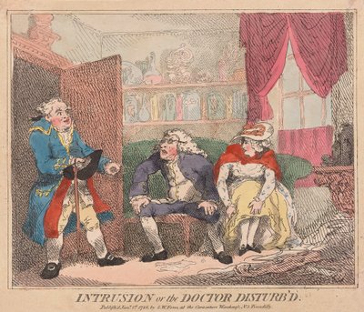 التدخل أو طبيب Disturbd ، حانة. 1786 (نقش ملون) بواسطة توماس رولاندسون