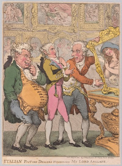 تجار الصور الإيطاليون يتذمرون يا ربي Anglaise ، حانة. 1812 (نقش يدوي) بواسطة توماس رولاندسون