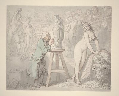 جوزيف نوليكنز في استوديوه ، حوالي عام 1810 (قلم رصاص وحبر وألوان مائية على ورق) بواسطة توماس رولاندسون