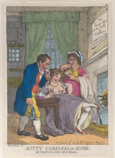 Kitty Careless in Quod or Waiting for Jew Bail، March 28، 1811.، March 28، 1811. بواسطة توماس رولاندسون