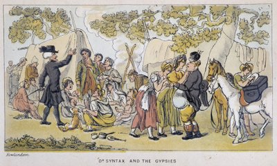 Le Decteur et les Gypsies (ou Romanichels) - في جولات "" Doctor Syntax الثلاث: بحثًا عن العزاء الرائع والزوجة "" بقلم ويليام كومب ، مريض. رولاندسون بواسطة توماس رولاندسون