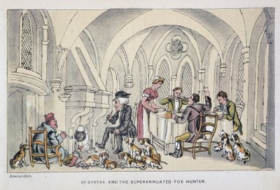 Le Decteur à un repas des chasseurs - في "" ثلاث جولات لـ Doctor Syntax: بحثًا عن العزاء الرائع والزوجة "بقلم ويليام كومب ، مريض. رولاندسون بواسطة توماس رولاندسون