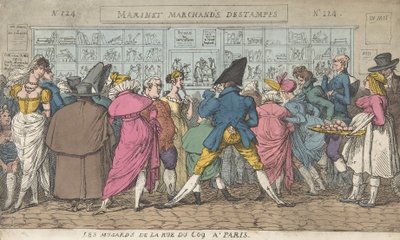 Musards of the Rue du Coq in Paris Dawdlers of the Rue Coq ، باريس ، كاليفورنيا. 1810. ، كاليفورنيا. 1810. بواسطة توماس رولاندسون