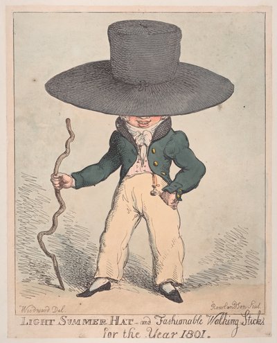 قبعة الصيف الخفيفة وعصي المشي العصرية لعام 1801 ، 10 يوليو ، 1801. ، 10 يوليو ، 1801. بواسطة توماس رولاندسون