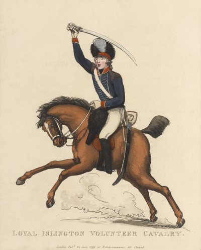 سلاح الفرسان التطوعي المخلص في Islington ، c.1799 (ألوان مائية) بواسطة توماس رولاندسون