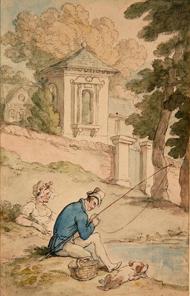 رجل صيد السمك ، حوالي 1780 (قلم وحبر بني وألوان مائية على ورق) بواسطة توماس رولاندسون