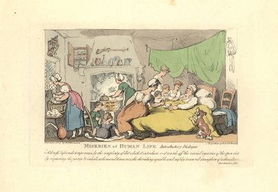 Man in his sick bed surrounded by doting wife, children, and mai بواسطة توماس رولاندسون