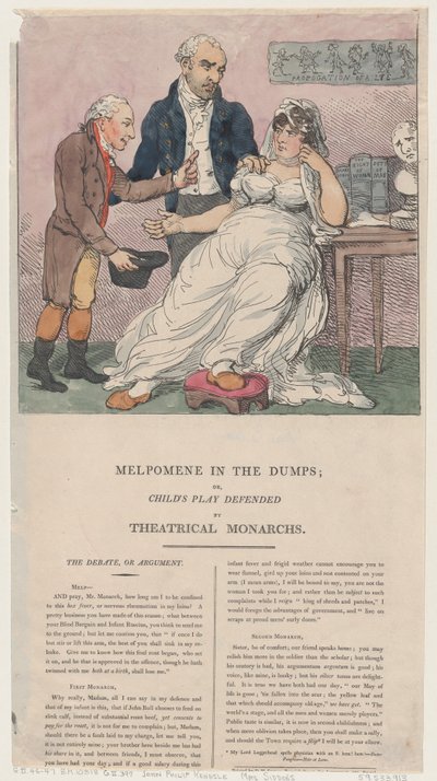 Melpomene in the Dumps ، أو مسرحية الطفل التي دافع عنها Theatrical Monarchs ، 1804. ، 1804. بواسطة توماس رولاندسون