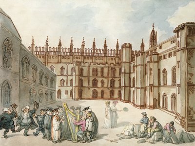 Quadrangle of King&39;s College ، كامبريدج (قلم ومرحاض على ورق) بواسطة توماس رولاندسون