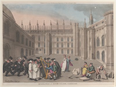 Quadrangle of King's College ، كامبريدج ، 31 أكتوبر 1811. ، 31 أكتوبر 1811. بواسطة توماس رولاندسون