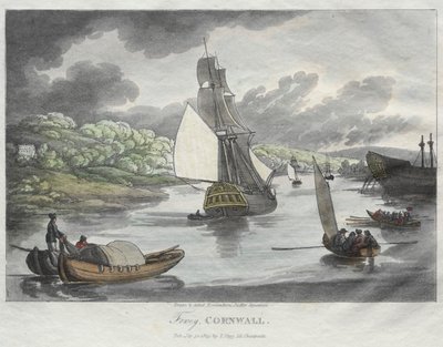 رسومات Rowlandsons من الطبيعة: Fowey ، Cornwall ، 1809. بواسطة توماس رولاندسون