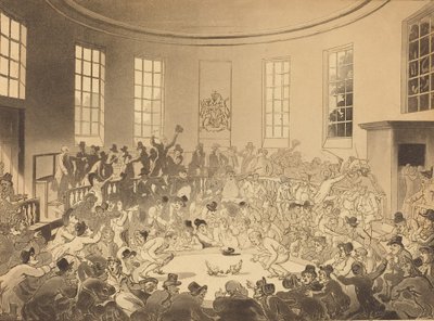 حفرة الديك الملكية ، نُشرت عام 1808. بواسطة توماس رولاندسون