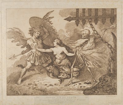 الشيطان والخطيئة والموت الفردوس المفقود ، الكتاب الثاني ، بعد 1790. ، بعد 1790. بواسطة توماس رولاندسون