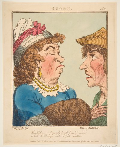 Scorn Le Brun Travched ، أو كاريكاتير العواطف ، 21 يناير 1800. بواسطة توماس رولاندسون