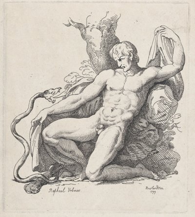 الثعبان يهاجم رجل عار 1799. ، 1799. بواسطة توماس رولاندسون