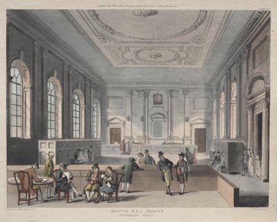 South Sea House ، Dividend Hall ، 1810. بواسطة توماس رولاندسون