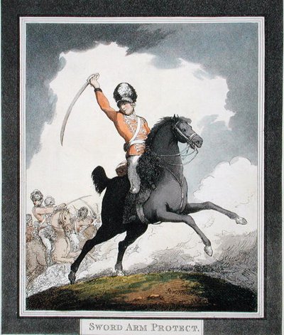 Sword Arm Protect ، من "Hungarian and Highland Broadsword" ، تم نشره عام 1798 (أكواتينت) بواسطة توماس رولاندسون