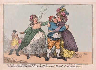 The Devonshire ، أو الطريقة الأكثر شيوعًا لتأمين الأصوات ، حانة. 1784 (نقش ملون) بواسطة توماس رولاندسون