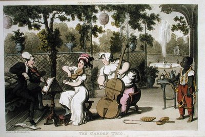 The Garden Trio ، من The Tour of Dr Syntax in search of the Picturesque ، بقلم ويليام كومب ، نُشر عام 1812 (أكواتينت) بواسطة توماس رولاندسون