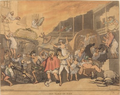 The Inn Yard on Fire بواسطة توماس رولاندسون
