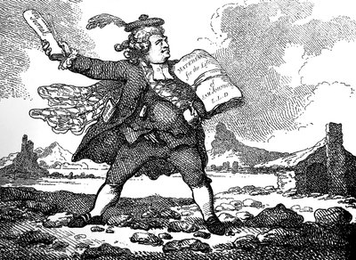 الصحفي مع وجهة نظر Auchinleck أو أرض الأحجار ، ج 1786. بواسطة توماس رولاندسون