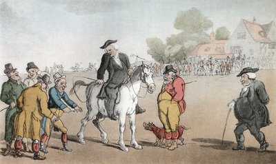 النائب يبيع حصانه ، رسم توضيحي من "نائب ويكفيلد" بقلم أوليفر جولدسميث ، حانة. أكرمان ، 1817 (ألوان مائية يدوية) بواسطة توماس رولاندسون