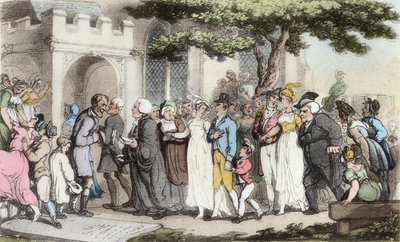 حفلات الزفاف ، التوضيح من "نائب ويكفيلد" بقلم أوليفر جولدسميث ، حانة. أكرمان ، 1817 (ألوان مائية يدوية) بواسطة توماس رولاندسون