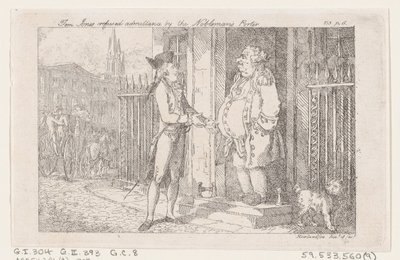 رفض توم جونز قبول حمال النبلاء ، من تاريخ توم جونز ، أ ... ، 1792. بواسطة توماس رولاندسون