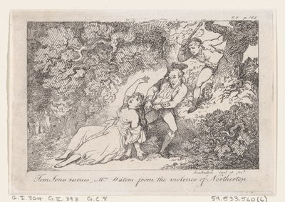 توم جونز ينقذ السيدة ووترز من عنف نورثثرتون ، من تاريخ توم جون ... ، 1792. بواسطة توماس رولاندسون