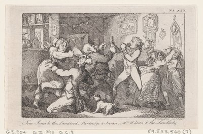توم جونز والمالك ، بارتريدج وسوزان ، السيدة ووترز و Landlady ، من التاريخ ... ، 1792. بواسطة توماس رولاندسون