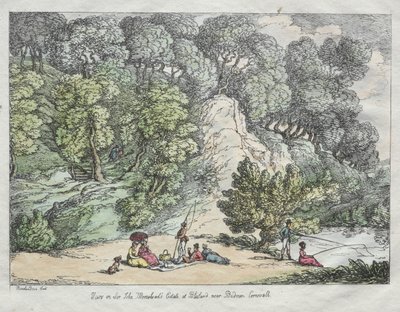 منظر على عقار السير جون موريشيدز في بليزلاند بالقرب من بودمين ، كورنوال ، 1805. بواسطة توماس رولاندسون