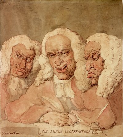 We Three Logger-Heads Be، c.1805 (حبر وقلم رصاص وألوان مائية على ورق) بواسطة توماس رولاندسون