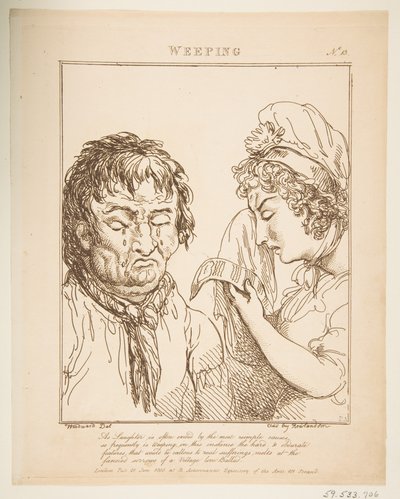 بكاء Le Brun Travched ، أو كاريكاتير العواطف ، 21 يناير 1800. بواسطة توماس رولاندسون