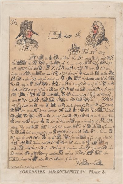يوركشاير الهيروغليفية ، اللوحة 3 ، 13 مارس 1809. ، 13 مارس 1809. بواسطة توماس رولاندسون