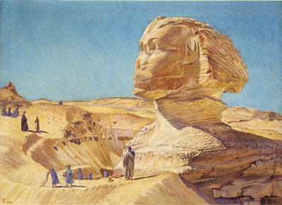 تمثال أبو الهول بأهرامات الجيزة 1854 بواسطة توماس سيدون