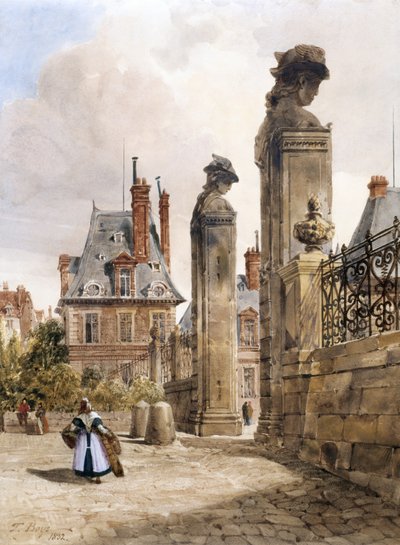 Grille Des Hermès ، Porte Dauphine ، قصر Fontainebleau (ألوان مائية مع لمسات من الصمغ العربي على ورق أبيض) بواسطة توماس شوتر بويز