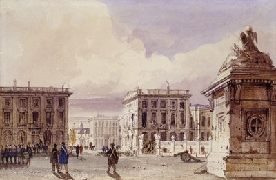 Hotel de Bellevue and Cafe d "Amitie Seen from the Park، بروكسل، 1830 بواسطة توماس شوتر بويز