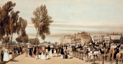 هايد بارك ، نحو بوابة غروسفينور من "لندن حيث أنها مرسومة من الطبيعة" ، 1842 بواسطة توماس شوتر بويز