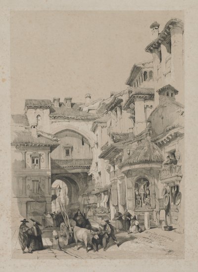 اسكتشات رائعة في إسبانيا: بوابة Vivarrambla ، غرناطة ، 1837. بواسطة توماس شوتر بويز