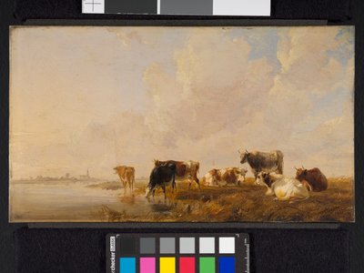 الماشية بجوار النهر ، 1835 بواسطة توماس سيدني كوبر