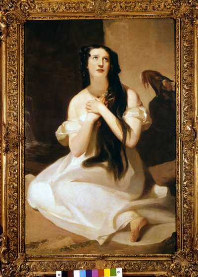 صورة لماري آن باتون (السيدة وود) (1802-1864) مغنية إنجليزية. اللوحة لتوماس سولي. بواسطة توماس سولي