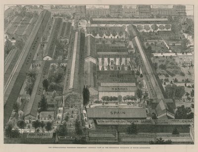 The International Fisheries Exhibition; A general view of the exhibition buildings (engraving) بواسطة توماس سلمان