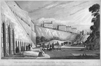 المقبرة في ليفربول ، تظهر السيد هوسكيسونس قبر إلخ ، 1831. بواسطة توماس تالبوت بيري